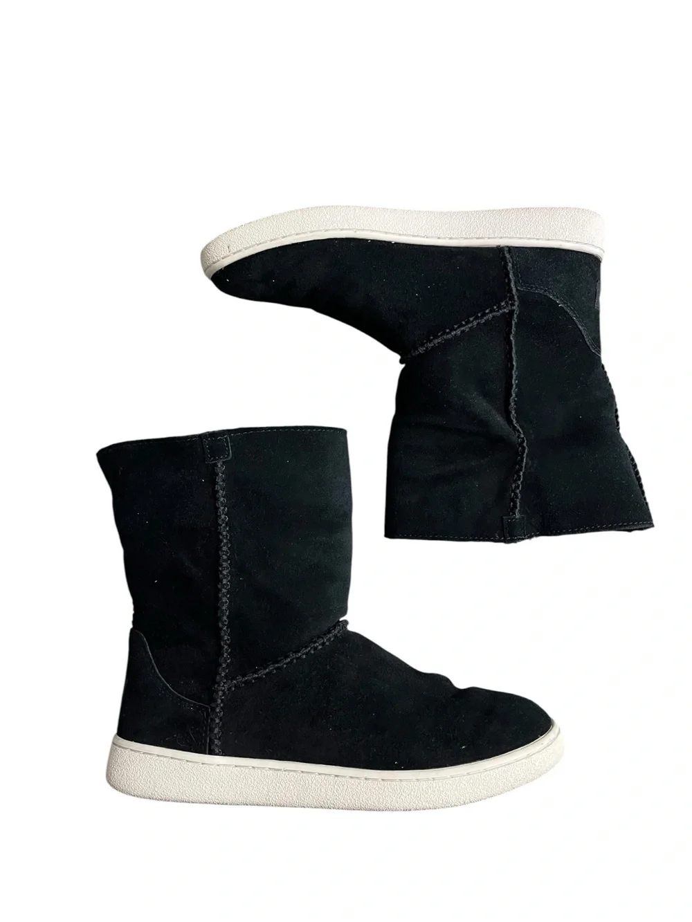 UGG Mika Classic Sneaker Boot Black Shearling Fold Over Womens‎ Size 8 W/ Box
